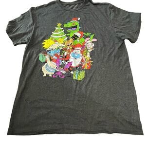 Nickelodeon Gang Christmas Shirt Size Large Rugrats Reptar Hey Arnold Ren Stimpy